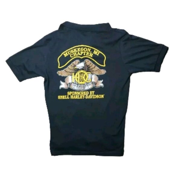 Harley-Davidson Muskegon MI Chapter H.O.G. Polo Shirt Large Black - Picture 2 of 8